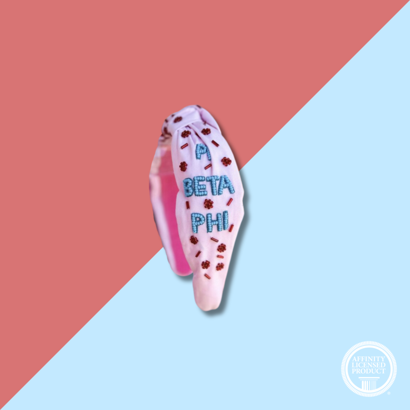Sorority Beaded Headband - Pi Phi