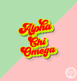 Over The Moon Sorority Retro Decal ALPHA CHI OMEGA