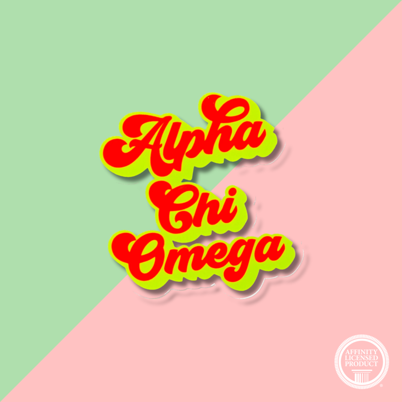 Over The Moon Sorority Retro Decal ALPHA CHI OMEGA