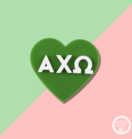 Over The Moon Sorority Acrylic Heart Pin Alpha Chi Omega