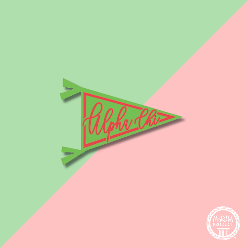 Over The Moon ALPHA CHI Pennant Decal