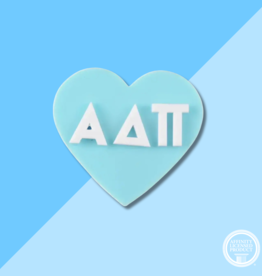 Over The Moon Sorority Acrylic Heart Pin Alpha Delta Pi