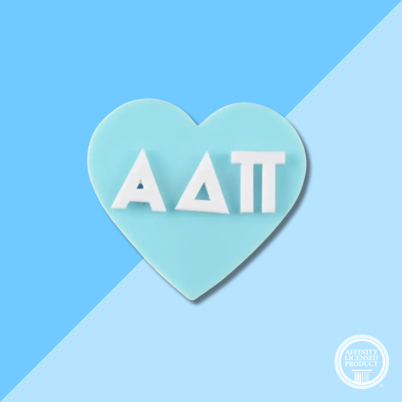Over The Moon Sorority Acrylic Heart Pin Alpha Delta Pi
