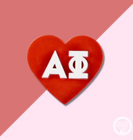 Over The Moon Sorority Acrylic Heart Pin Alpha Phi