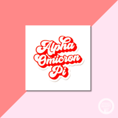 Over The Moon Sorority Retro Decal ALPHA OMICRON PI