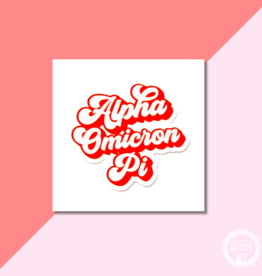 Over The Moon Sorority Retro Decal ALPHA OMICRON PI