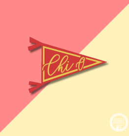 Over The Moon CHI OMEGA Pennant Decal