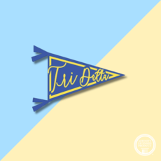 Over The Moon TRI DELTA Pennant Decal