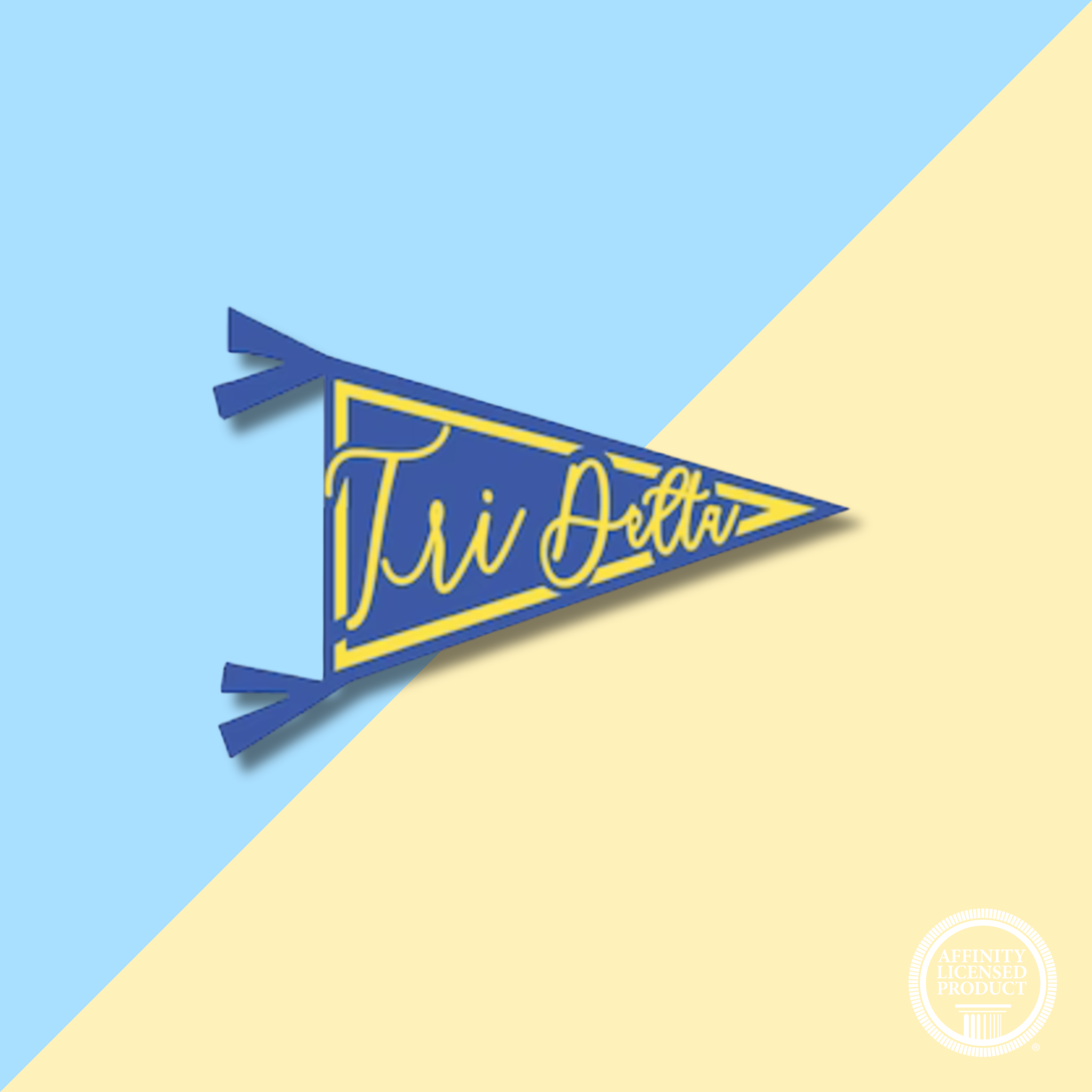 Tri Delta Inlay TRI DELTA Pennant Decal - Katherine Beck