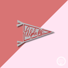 Over The Moon ALPHA PHI Pennant Decal