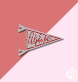 Over The Moon ALPHA PHI Pennant Decal