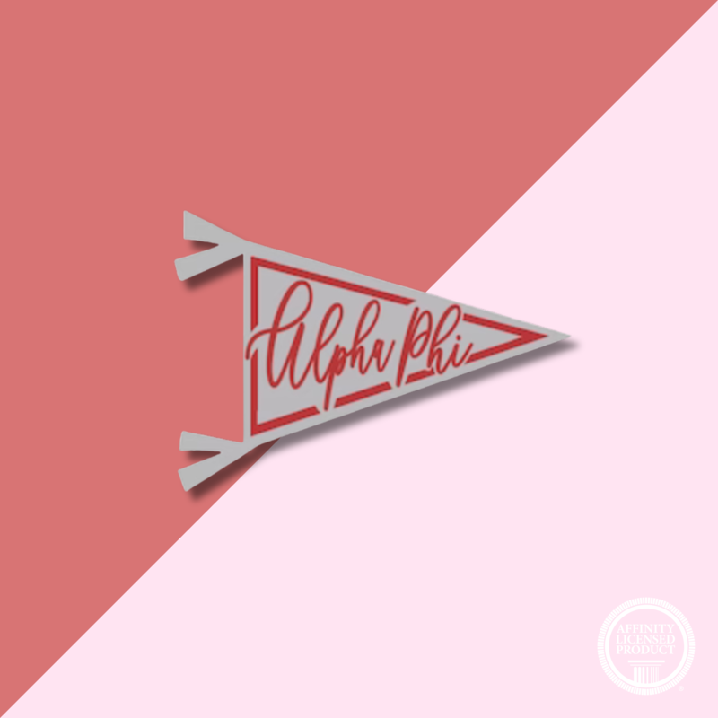 Over The Moon ALPHA PHI Pennant Decal