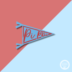 Over The Moon PI PHI Pennant Decal