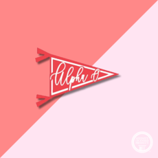 Over The Moon ALPHA O  Pennant Decal