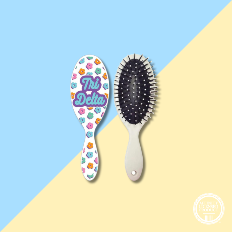 Over The Moon Floral Hairbrush Tri Delta