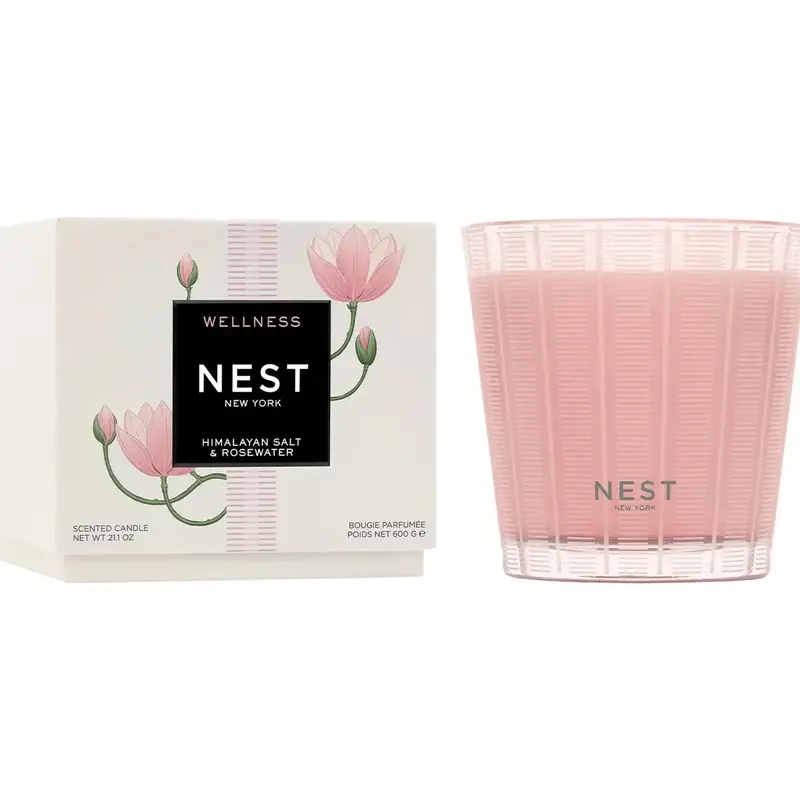NEST New York Himalayan Salt & Rosewater 3-Wick Candle 21.1oz