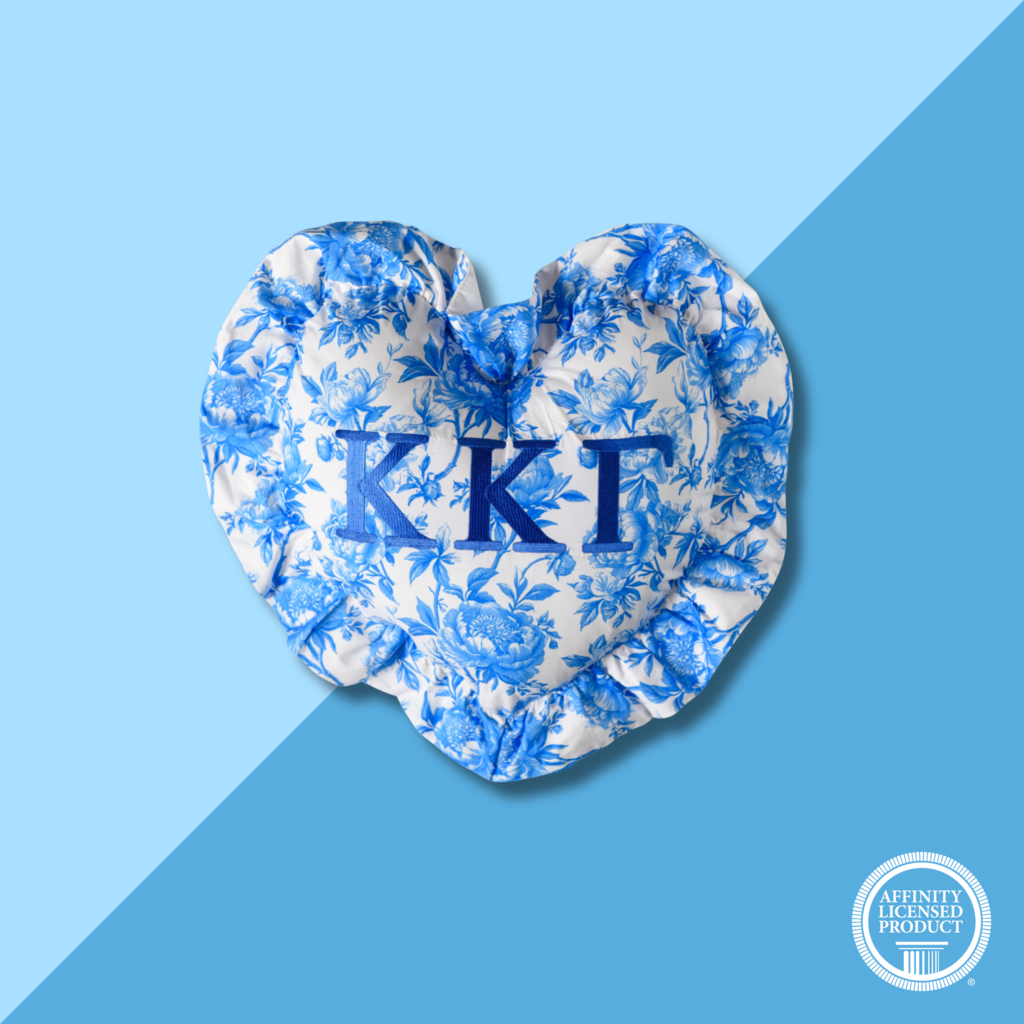 Over The Moon KKG Floral Heart Pillow