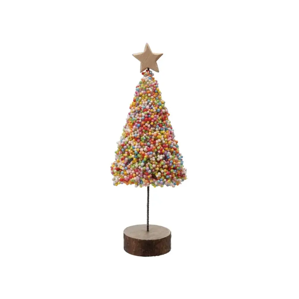 Foam & Resin Tree w/ Wood Base & Star Small