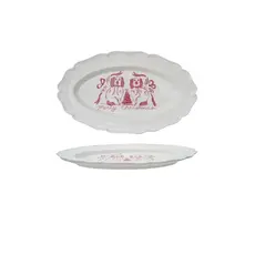 Stoneware Platter Merry Christmas w/ Dogs