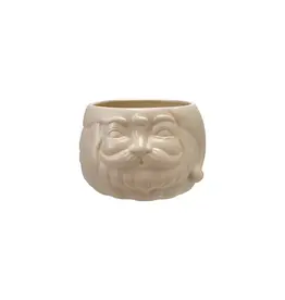 Creative Co-Op Stoneware Santa Ice Bucket - White
