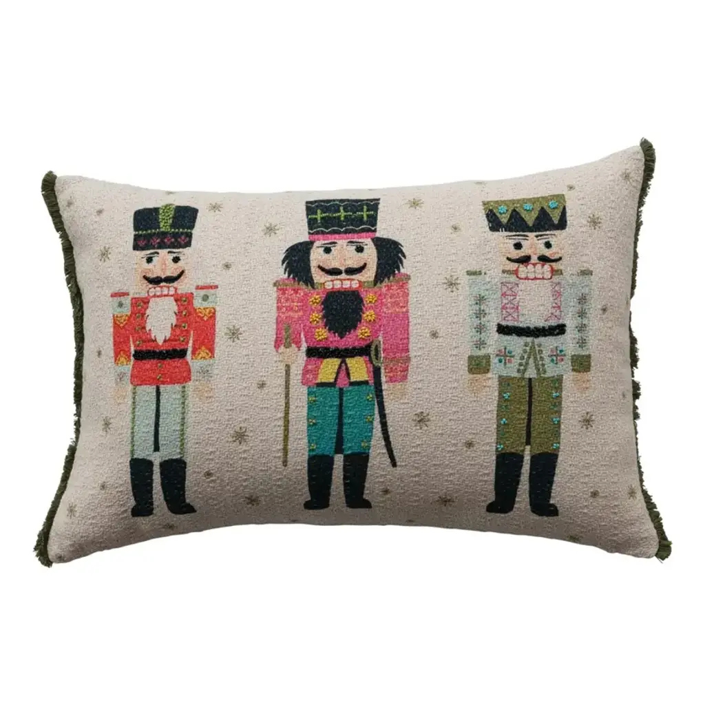 Printed Lumbar Pillow w/ Nutcrackers