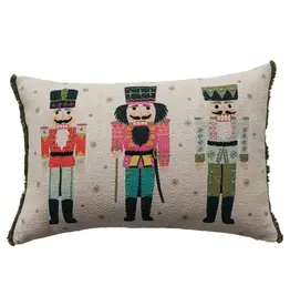 Printed Lumbar Pillow w/ Nutcrackers