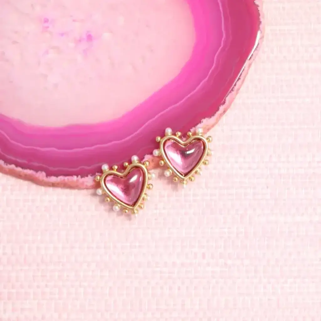 Gresham Jewelry Amore Studs - Pink