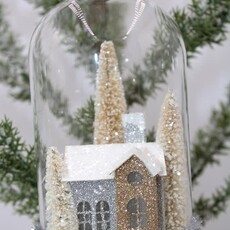 Glass Cloche Ornament Houses & Trees