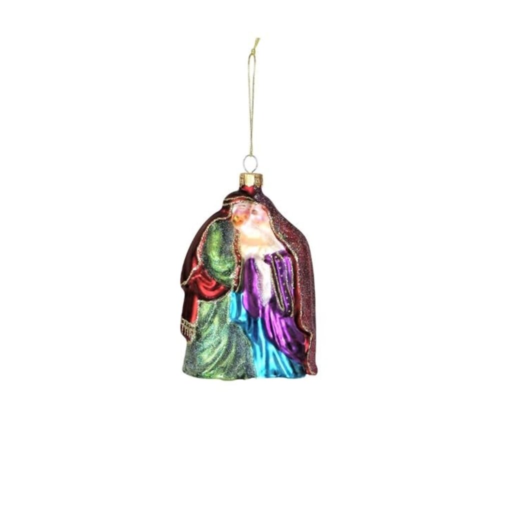 Holy Family Blown Glass Ornament