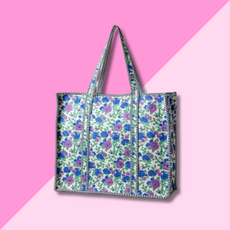Quilted XL Two-Toned Tote Bag