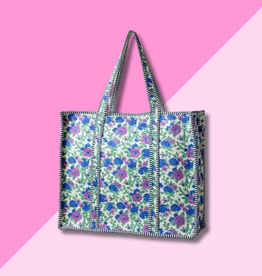 Quilted XL Two-Toned Tote Bag