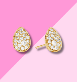 Julie Vos Pave Teardrop Stud - Cubic Zirconia