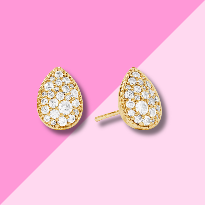 Julie Vos Pave Teardrop Stud - Cubic Zirconia