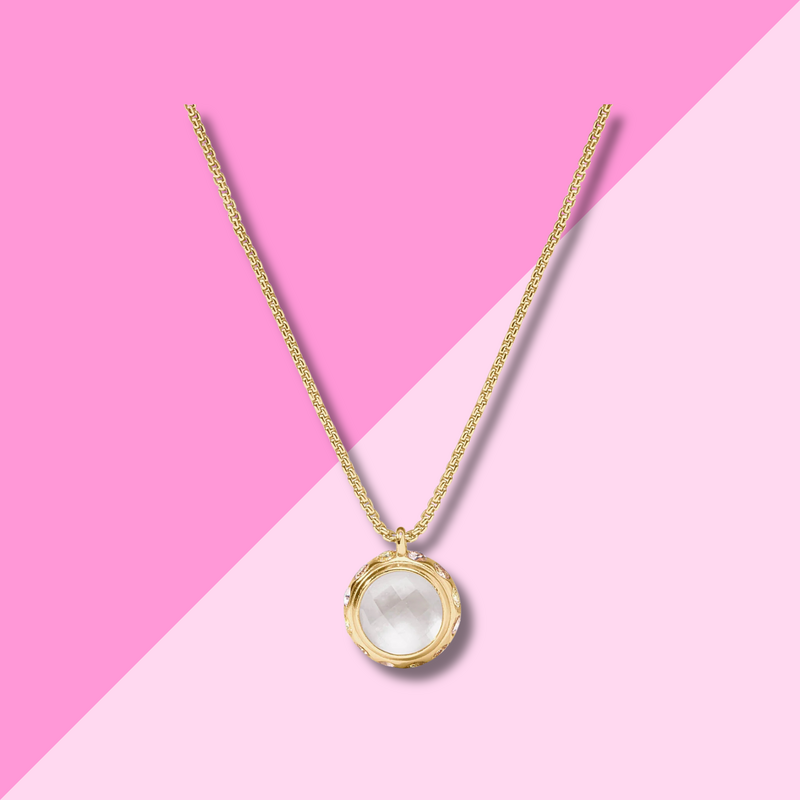 Julie Vos Rainbow Delicate Necklace - Iridescent Clear Crystal