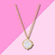 Julie Vos Honeybee Solitaire Necklace - Mother of Pearl
