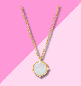 Julie Vos Honeybee Solitaire Necklace - Mother of Pearl