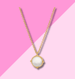 Julie Vos Honeybee Solitaire Necklace - Iridescent Clear Crystal