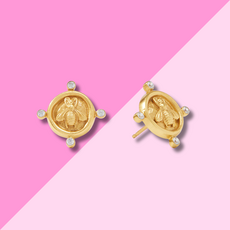 Julie Vos Bee Cameo Stud - Cubic Zirconia