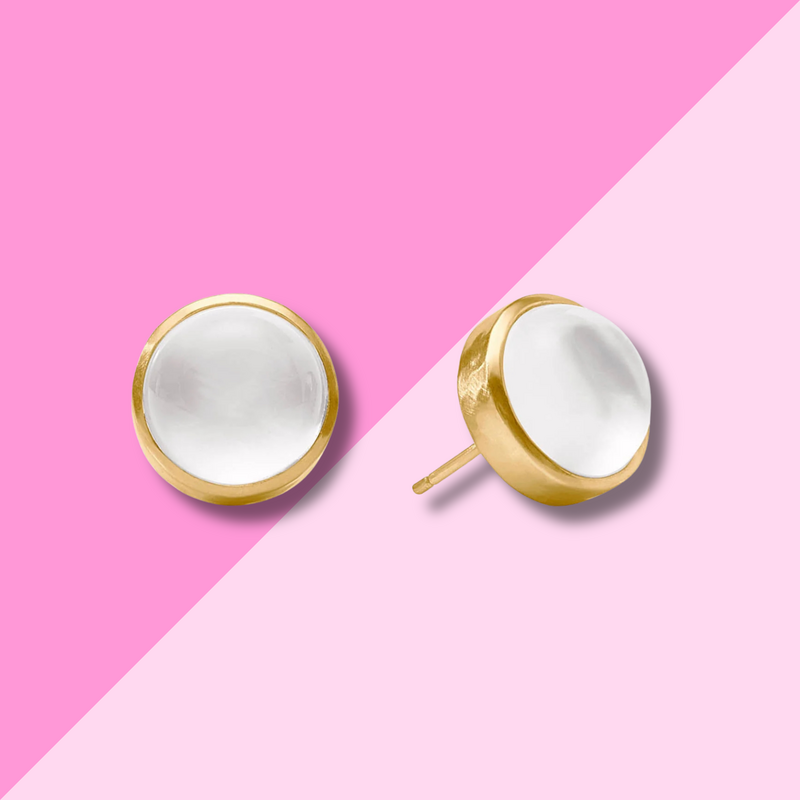 Julie Vos Solara Stone Stud - Iridescent Clear Crystal