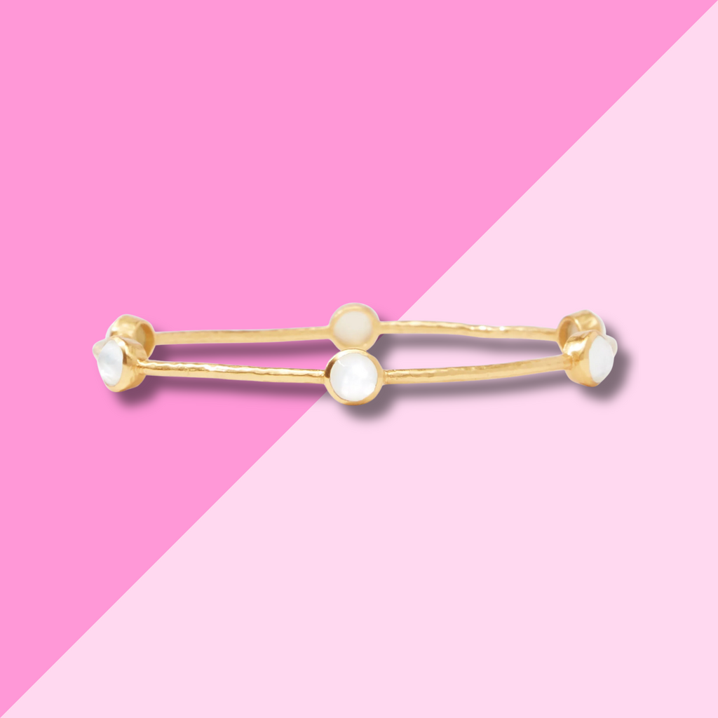 Julie Vos Milano  Luxe Bangle - Iridescent Clear Crystal - M