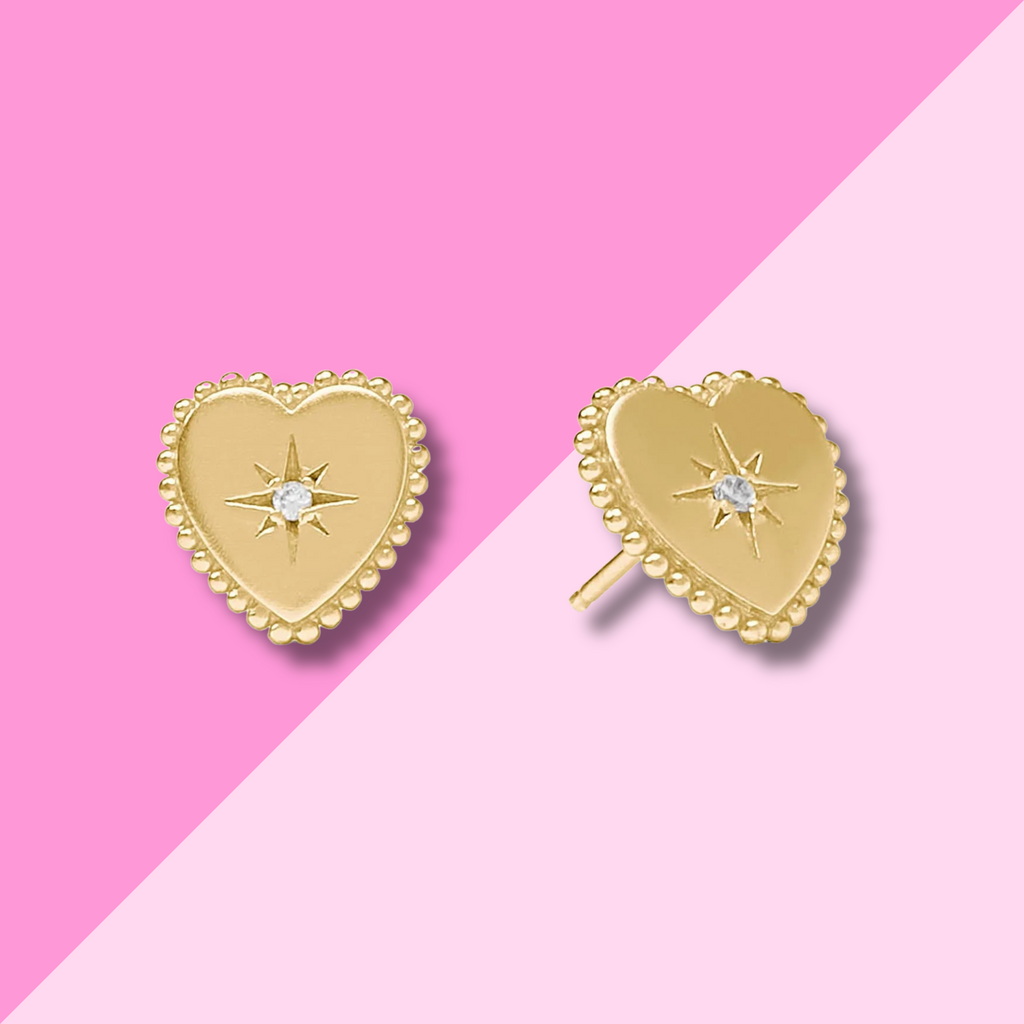 Julie Vos Heart Stud - Cubic Zirconia