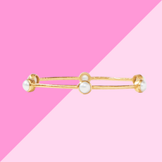 Julie Vos Milano Bangle Gold Peal - Medium