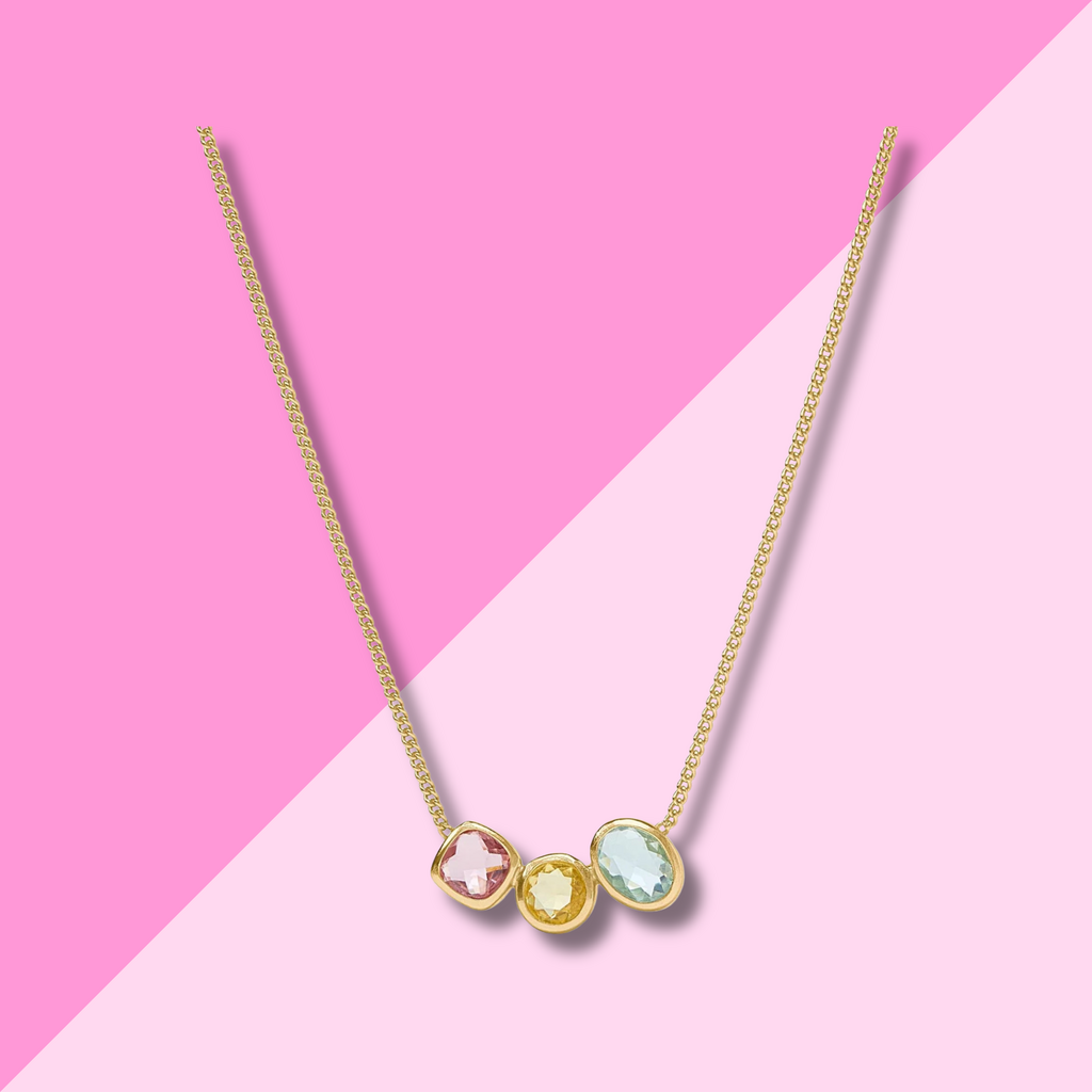 Julie Vos Kaleidoscope Delicate Station Necklace - Multi Stone