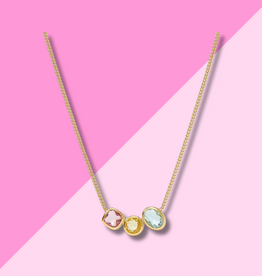 Julie Vos Kaleidoscope Delicate Station Necklace - Multi Stone