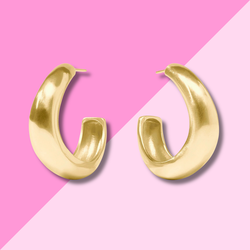 Julie Vos Wave Hoop - Gold - L