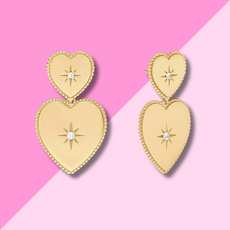 Julie Vos Heart Statement Earring - Cubic Zirconia