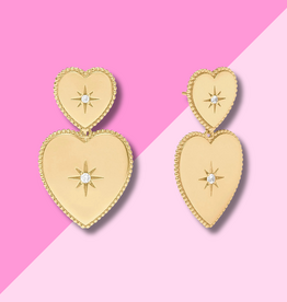 Julie Vos Heart Statement Earring - Cubic Zirconia