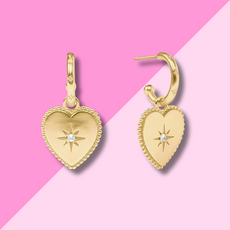 Julie Vos Heart Hoop & Charm Earring - Cubic Zirconia