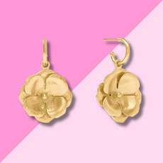 Julie Vos Bloom Hoop & Charm Earring - Gold