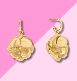 Julie Vos Bloom Hoop & Charm Earring - Gold
